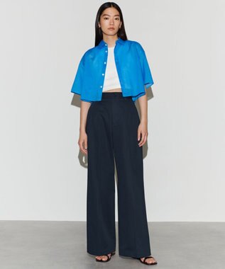 NAVE 【Nave 　洗える】シアークロップド シャツ サックスブルー系