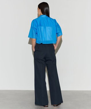 NAVE 【Nave 　洗える】シアークロップド シャツ サックスブルー系