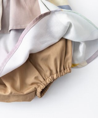 TRICOTE オーロラ柄フリルスカートボチャパンツ 32BLUE