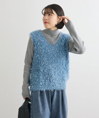 Green Parks フェザーヤーンニットベスト Blue