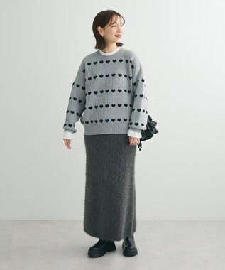 Green Parks ・Ｐｅｔｉｔ　Ｆｌｅｕｒ　シャギーニットスカート Charcoal Gray