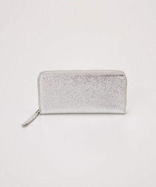 TOPKAPI 【TREASURE TOPKAPI】ウォッシュド レザー メタリック ラウンドファスナー 長財布 シルバー