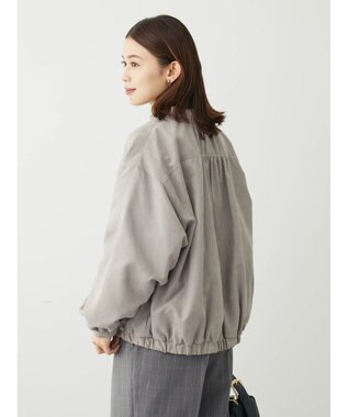 Green Parks スウェード調ギャザーブルゾン Gray