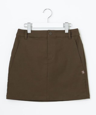 23区GOLF 秋色夏素材【WOMEN】【ストレッチ】シェルタリングオックス 台形スカート ダークブラウン系
