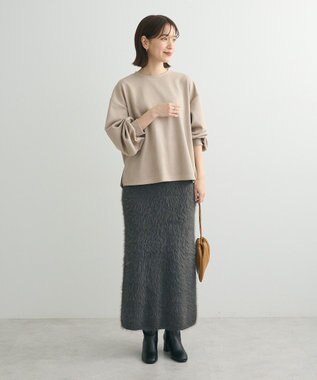 Green Parks ・Ｐｅｔｉｔ　Ｆｌｅｕｒ　シャギーニットスカート Charcoal Gray