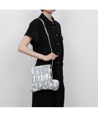 UNBILLION カシュカシュ cachecache / シャーリング口金ショルダー シルバー