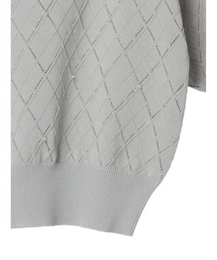 earth music&ecology アーガイルスカシパールニットプルオーバー Light Gray