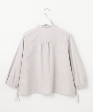 J.PRESS LADIES 【洗える・接触冷感・吸水速乾】麻SOLID バンドカラー シャツ ブラウス グレージュ系