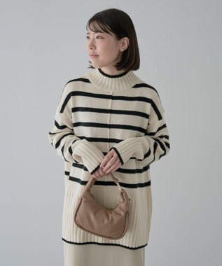 Green Parks 洗えるモックネックニットプルオーバー Off White