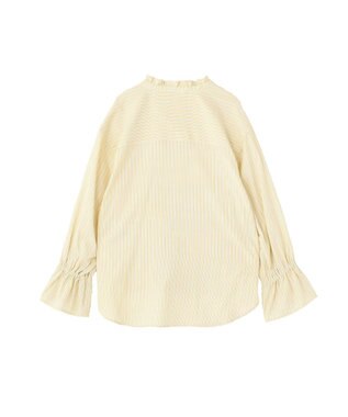 AMERICAN HOLIC スタンドフリルストライプスキッパーブラウス Yellow