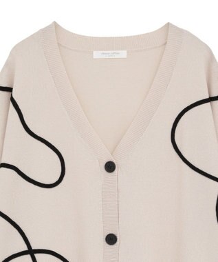 Green Parks 刺繍コードＶネックフレンチカーディガン Light Beige