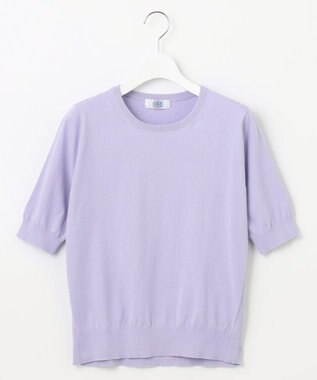 J.PRESS LADIES 【洗える】BASIC HT-COTTON クルーネック ニット ラベンダー系
