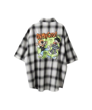 WEGO 【ユニセックス着用アイテム/綿100%/MLサイズ展開】別注NEW　JACKオンブレチェックシャツ（S） ホワイトチェック1