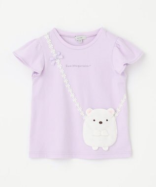 ANY KIDS 【WEB限定/すみっコぐらし】ポシェットTシャツ ラベンダー×しろくま