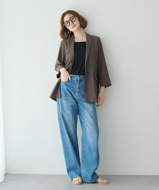 YECCA VECCA リネンライクジャケット Brown