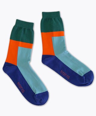 nitorito 【UNISEX】米沢オリジナル柄 block 靴下 green