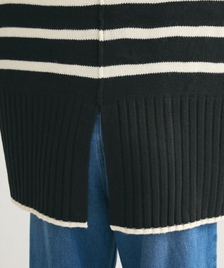 Green Parks 洗えるモックネックニットプルオーバー Black