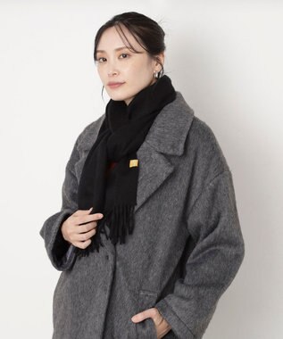 MOONBAT WEB限定【洗える】ミエル (miel) カシミヤ100％ プレーンマフラー ブラック