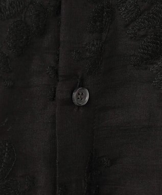 UNFILO L 【前後着用可能の2WAY仕様】ボタニカル エンブロイダリー ブラウス ブラック