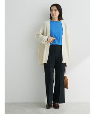 Green Parks ボートネックシャーリングカットプルオーバー Blue