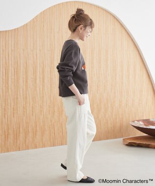 AMERICAN HOLIC Moomin フロッキープリント裏毛プルオーバー Charcoal Gray