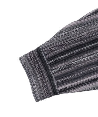 WEGO ストライプメッシュBIGシャツ（LS） グレー