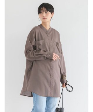AMERICAN HOLIC イージーケア＋接触冷感　Ｗポケットシャツチュニック Brown