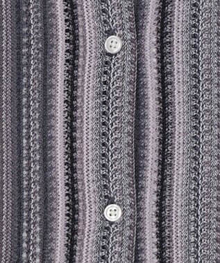 WEGO ストライプメッシュBIGシャツ（LS） グレー