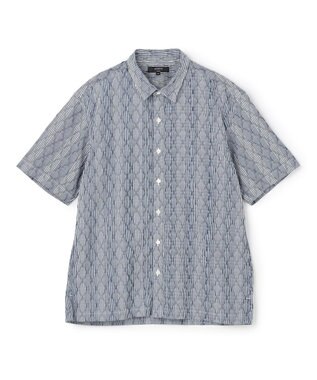 JOSEPH HOMME 【新柄】ストライプジャガードストレッチ 　レギュラーカラー半袖シャツ ネイビー系1
