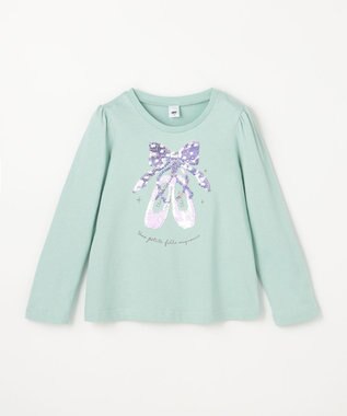ANY KIDS ミラクルスパンコール 長袖Tシャツ ミント×バレエ