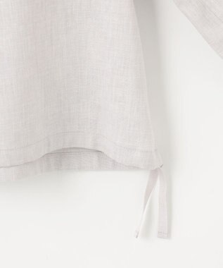 J.PRESS LADIES 【洗える・接触冷感・吸水速乾】麻SOLID バンドカラー シャツ ブラウス グレージュ系