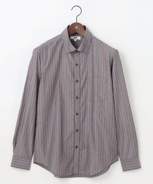 【シルク×綿ブレンド】シルクコットンストライプ シャツ