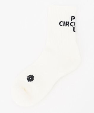PW CIRCULUS 【WOMEN】【土踏まずをサポート】ロゴ ミドルソックス ホワイト系