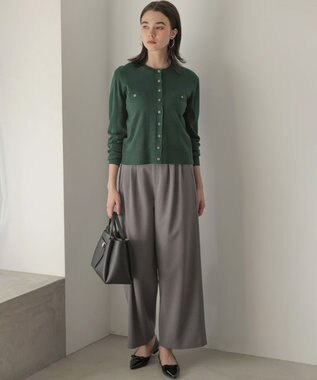 組曲 S 【ご好評につき追加販売 / 新色追加】ラメアンサンブル ニット ダークグリーン系