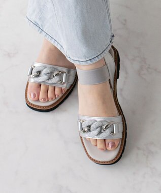 Bridget Birkin 【Bridget Birkin】キラキラチェーンアクセントサンダル