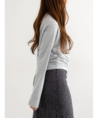 Te chichi スムースアシメロングスリーブプルオーバー《2025Autumn catalog vol.2 item》 グレー