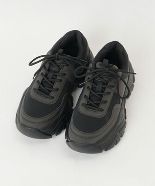 WEGO 配色厚底スニーカー ブラック