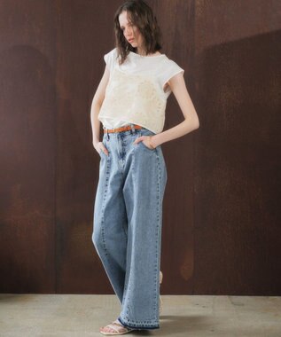 YECCA VECCA 綿麻バギーデニムパンツ Light Indigo