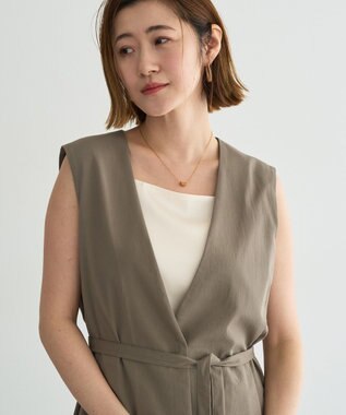 YECCA VECCA ドライタッチウエストベルトジレ Dark Beige