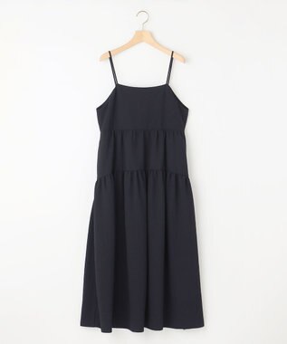 組曲 【WEB限定】クレープストレッチ ティアードキャミワンピース ネイビー系