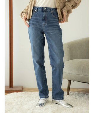 earth music&ecology テーパードデニムパンツ Light Indigo