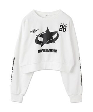 WEGO スターナンバリングショートスウェット ホワイト