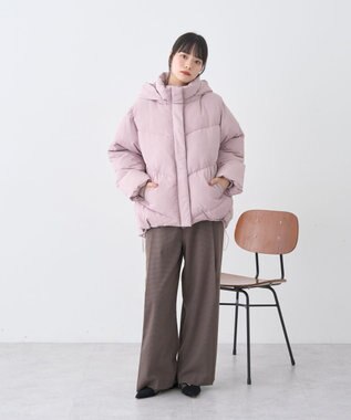 earth music&ecology 2WAYパファーブルゾン Pink Beige