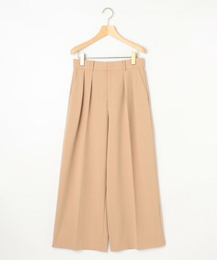 組曲 ドライタッチツイル ワイドパンツ ベージュ系