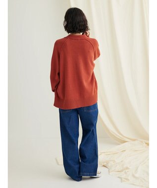 CRAFT STANDARD BOUTIQUE Ｖネックアウトリンキングカーディガン Orange