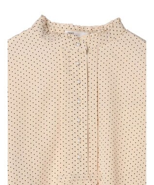 CRAFT STANDARD BOUTIQUE ピコフリルドットブラウス Beige