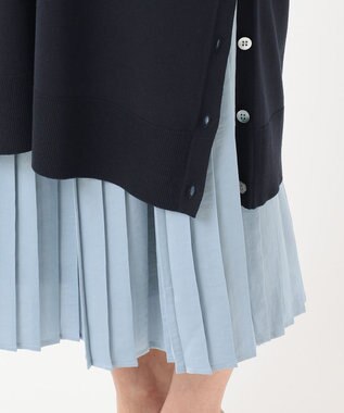 J.PRESS LADIES 【洗える】ワンピ＋プリーツスカート ツインセットワンピース ネイビー系