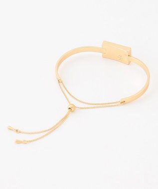 自由区 スクエアーガラス バングル ゴールド×オフ