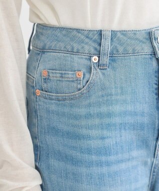 earth music&ecology セルフカットフレアデニムパンツ Light Indigo