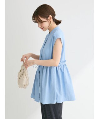 Green Parks 異素材ドッキングチュニック Blue